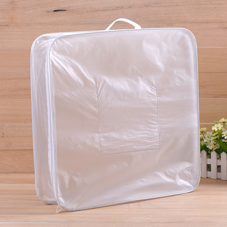 手提pvc透明磨砂毛毯钢丝包pvc棉被芯收纳袋钢圈架构塑料袋袋装