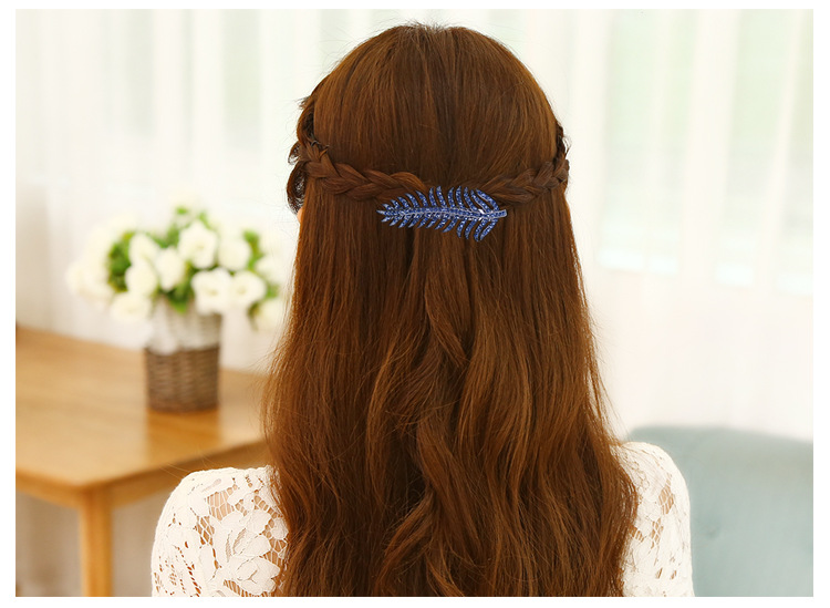27g Weight Hair Clip Hair Accessories Type Simple Style Leaf Butterfly Bow Knot Alloy Inlay Rhinestones Hair Clip 1 Piece