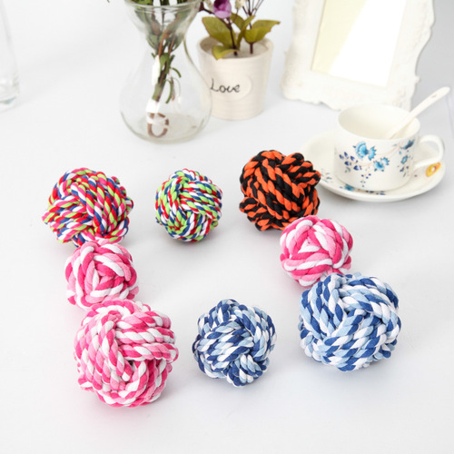 Dog pet toy ball Hand-woven cotton rope ball pet supplies Bite-resistant tooth cleaning cat and dog toys