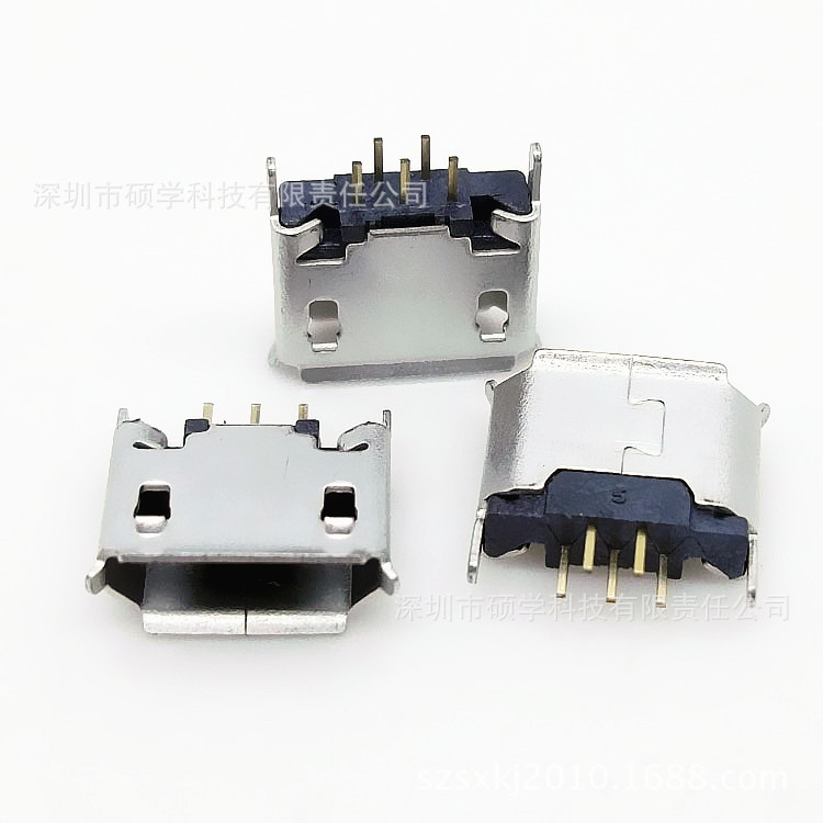 供应MICRO立式母座MICRO 5P 180度直插micro USB连接器AB型卷边-阿里巴巴