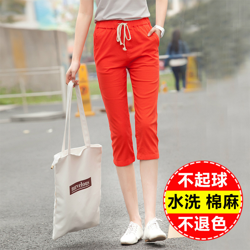 Pentalon été en Coton et lin - Ref 3434433 Image 3