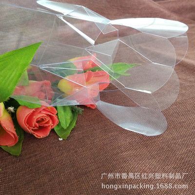 厂家定制PVC透明包装花盒 六边形礼品胶盒 自动扣抵折盒|ms
