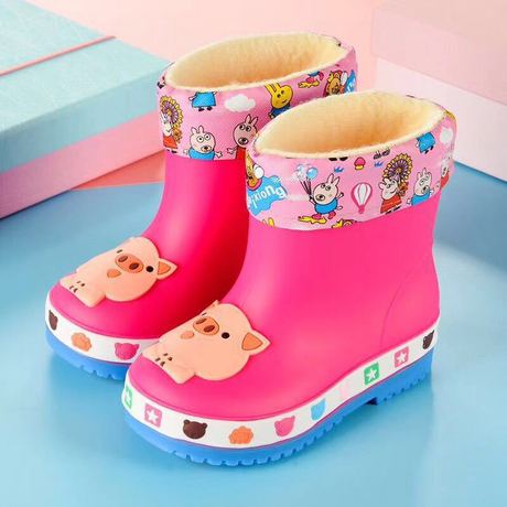 Giày chống mưa ấm áp cho trẻ em ủng đi mưa lót có thể tháo rời cộng với cotton cộng với nhung trẻ em đi mưa đi ủng tuyết Giày đi mưa