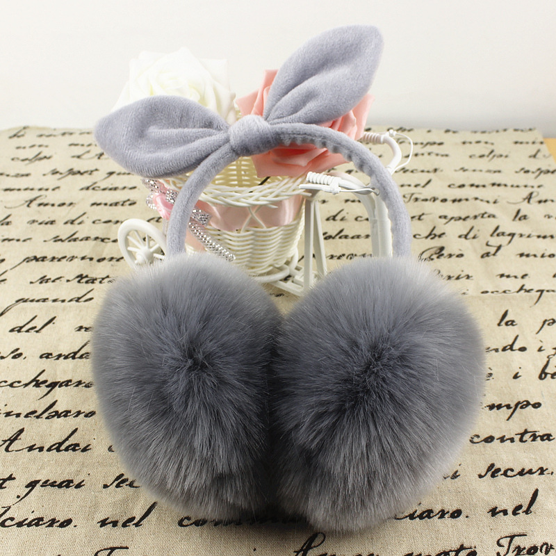 Cute earmuffs Earmuff Imitation fur Ear package bow Ear keep warm winter Rabbit Ears
