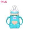 Children's feeding bottle for mother and baby for new born, protective silica gel shatterproof rubber sleeve