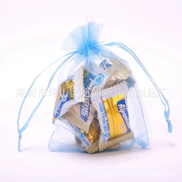 Марлевые мешки в наличии, 7*9 светло-голубые марлевые мешочки, свадебные мешочки для конфет, марлевые мешочки из жемчуга, мешочки из органзы, полные оптовые размеры