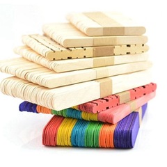 Handmade DIY Material Natural Wood Color Popsicle Sticks Ice Cream Sticks Snow Cone Sticks Wooden Ice Cream Sticks