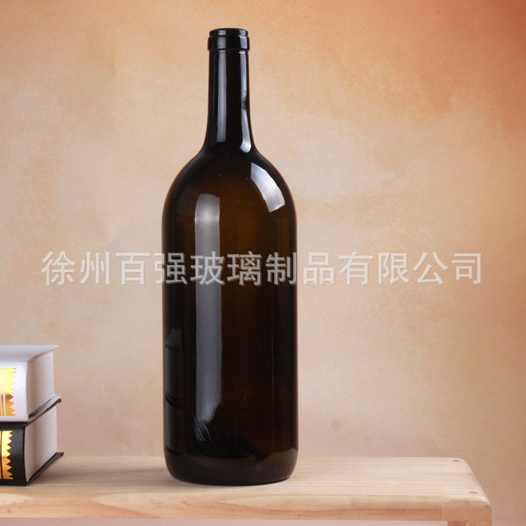 厂家批发1500ml大号玻璃红酒瓶 棕色葡萄酒瓶 保健酒瓶洋酒瓶