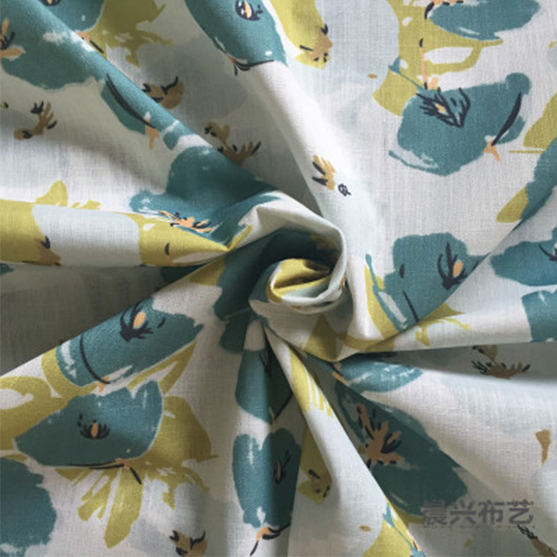 厂家直销印花沙发布料 仿麻涤纶布坐垫抱枕工程装饰背景布细麻布