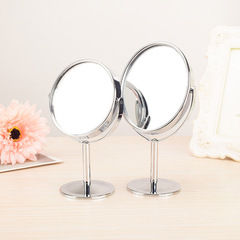 High-end manufacturer high-definition double-sided desktop makeup mirror metal stainless steel magnifying desktop small mirror 3 inches free gift