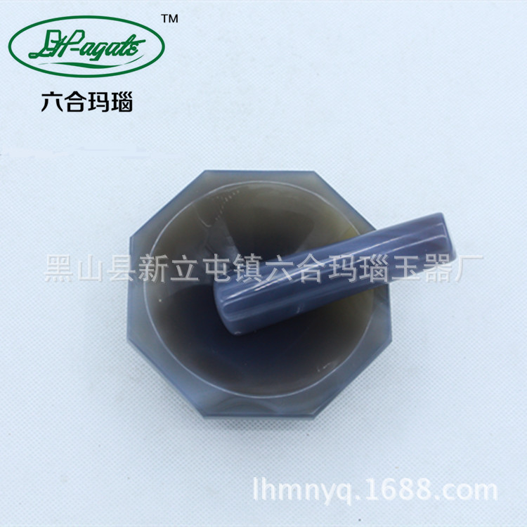 Manufactor wholesale internal diameter 120mm agate rough  make solid powder Grind Agate mortar Mortar