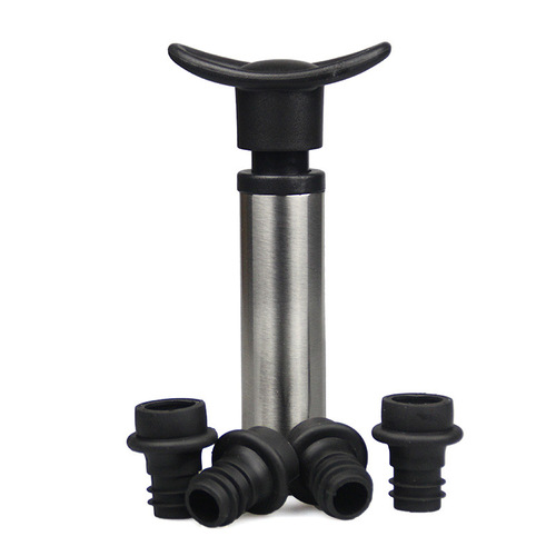 Food-grade silicone wine bottle stopper, stainless steel vacuum-pumping wine stopper