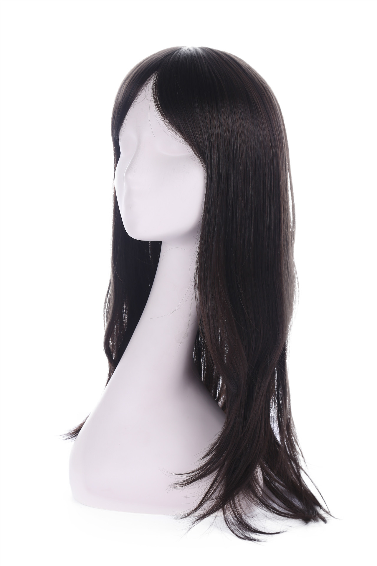 H077 damas europeas y americanas cabello largo y cabello negro suave