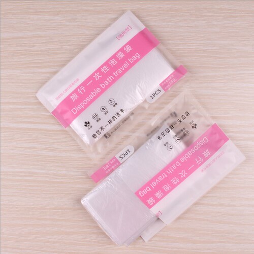 Travel disposable bath bag thickened bath bag bathtub cover wooden bucket bag SPA plastic bathtub film bath bag