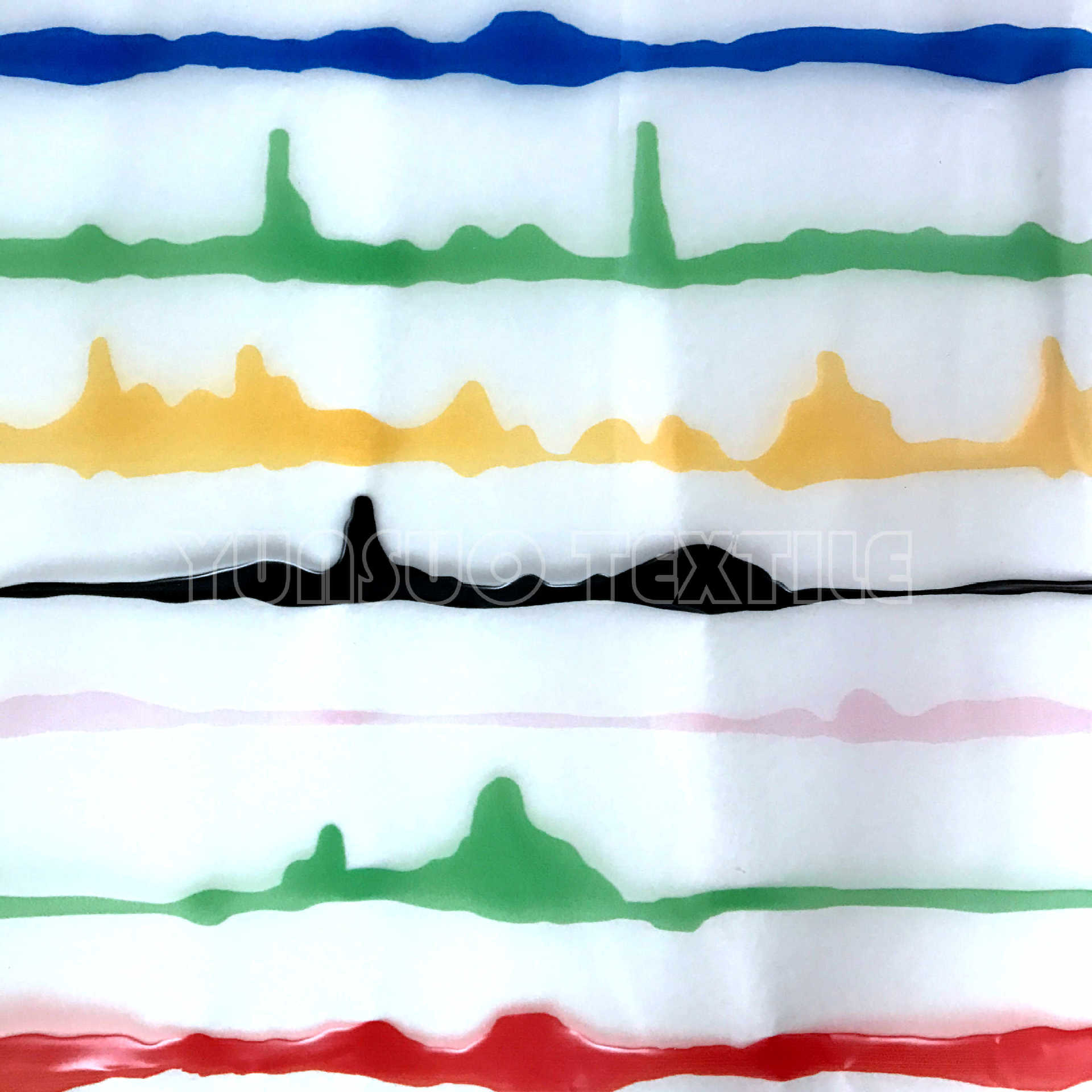 15丝透明膜TPU数码彩色条纹印花 儿童雨衣雨伞围兜罩衣宠物雨衣