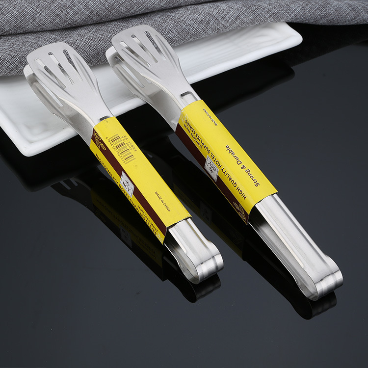 Factory direct stainless steel three-line food clip bread food clip barbecue barbecue food clip