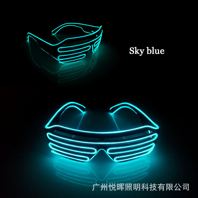 Venta caliente de Halloween persianas monocromo gafas luminosas bola vestir gafas fluorescentes Festival atmósfera suministros