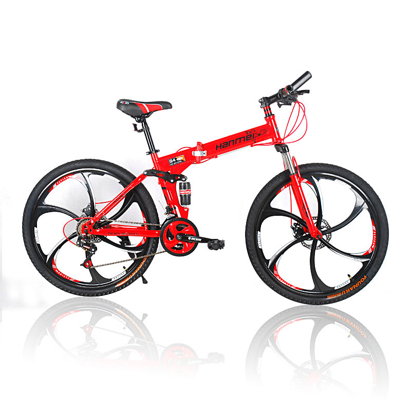 Manufactor Direct selling Land Rover fold Gear shift Bicycle 21 speed 27 Dual disc brakes High-carbon steel Mountain Bike