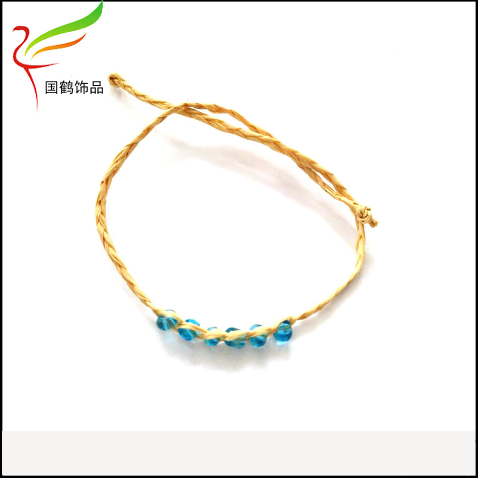 拉菲草6颗米珠手链4