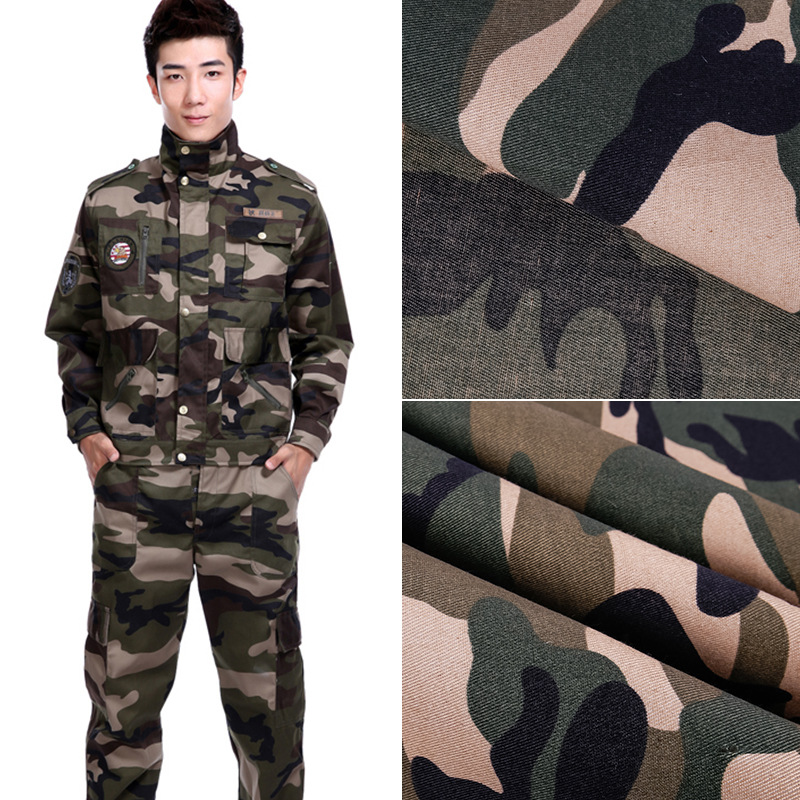 多功能户外作训服装面料 制服呢迷彩防水布 迷彩华达呢布料批发