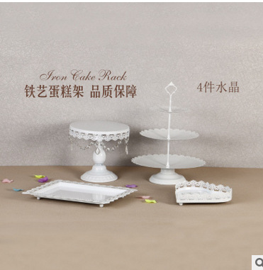 Postres de la boda de oro Mesa Europea pastel de accesorios de boda de encaje bandeja de la torta hierro postre rack 12 unidades