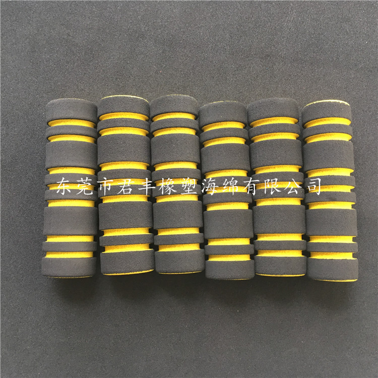 定制高发泡健身器材海绵套 加工高密度NBR研磨竹节海绵手把套