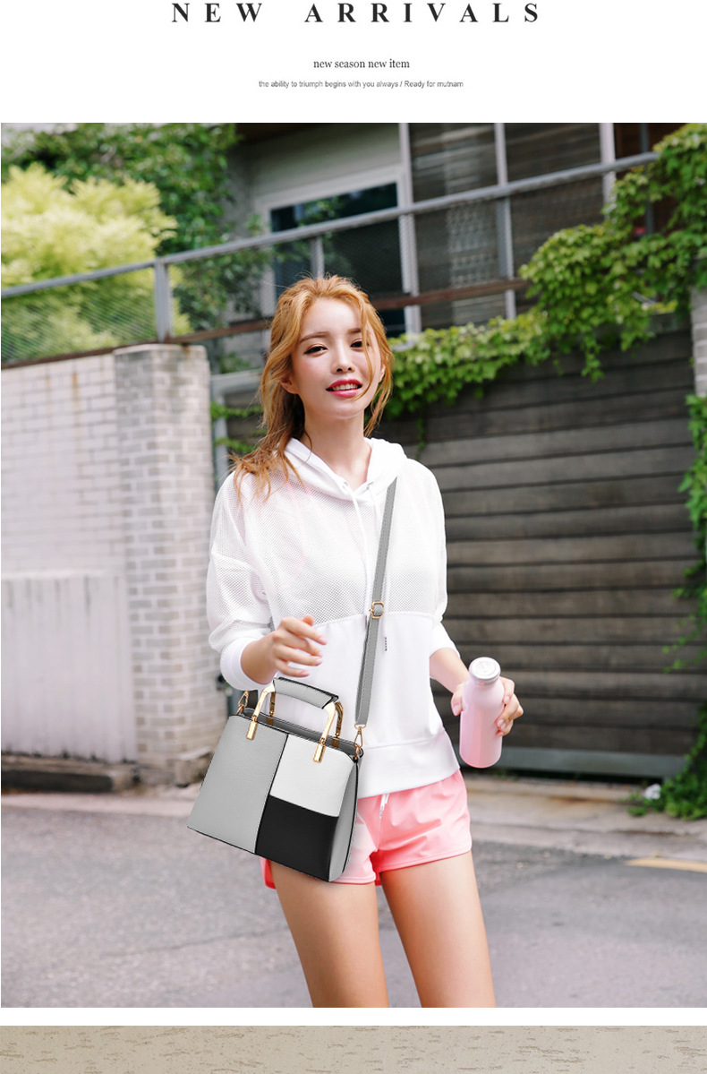 967g Weight Polyester Cotton Lining Material Zipper Closure Type Top Handle Strap Type Handbag Bags Type Casual, Daily Occasion Pu Leather Material Color Block Pattern All Seasons Season Women's Gender Vintage Style Style Square Shape Women's Pu Leather Color Block Vintage Style Square Zipper Handbag