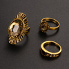 Retro ring with stone, set, with gem, Aliexpress, wish