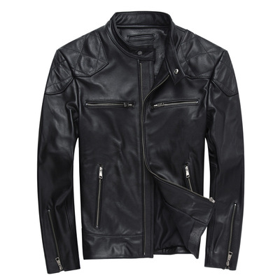 Order Halley Motorcycle suit Top layer leather leather clothing Self-cultivation Stand collar genuine leather leather jacket leisure time coat