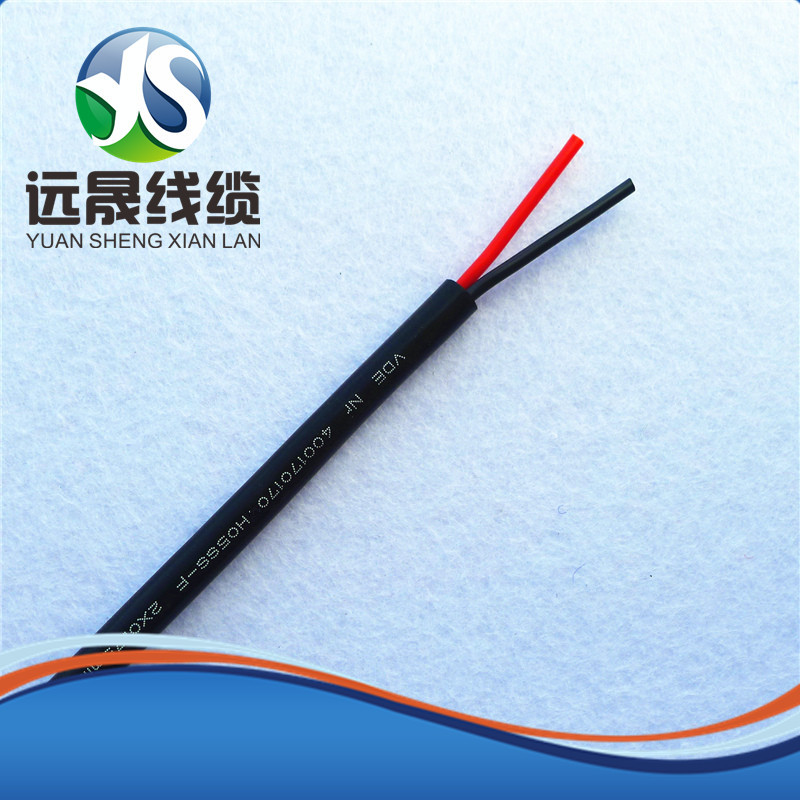 硅胶线H05SS-F两芯红黑线LED工作灯长条灯耐高温电线30-80cm现货