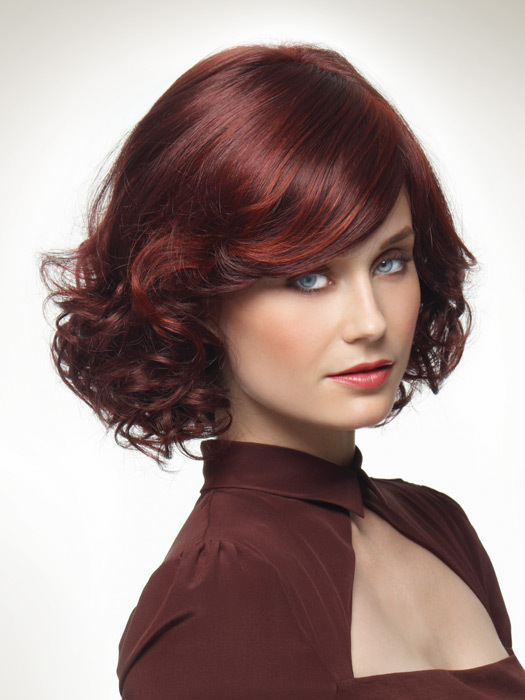 European And American Fashion Ladies Burgundy Short Curly Hair High-end Rose Mesh Chemical Fiber Headgear Foreign Trade Wigs In Stock