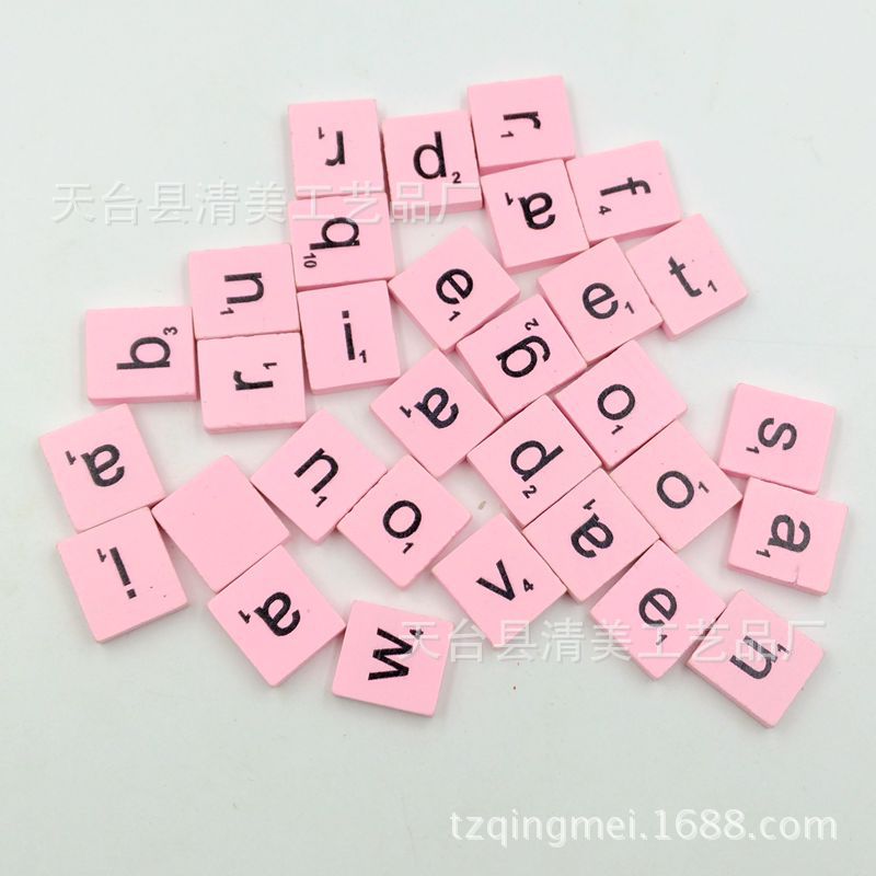 Impresión de letras en inglés estándar en minúsculas, bloques de color, letras en inglés, 100 piezas, un paquete de 18*20mm