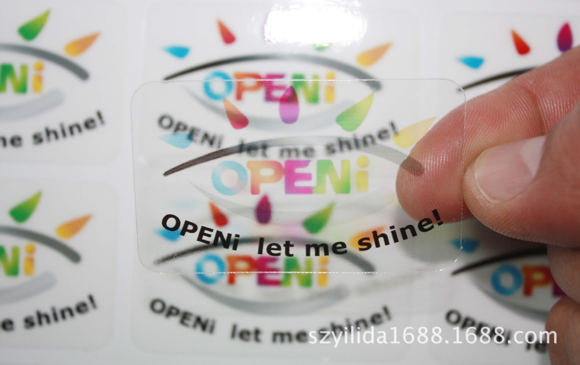 透明可移彩色贴纸