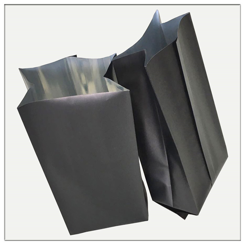 厂家直供黑色镀铝袋 中封风琴铝箔袋 半磅咖啡豆食品包装袋现货