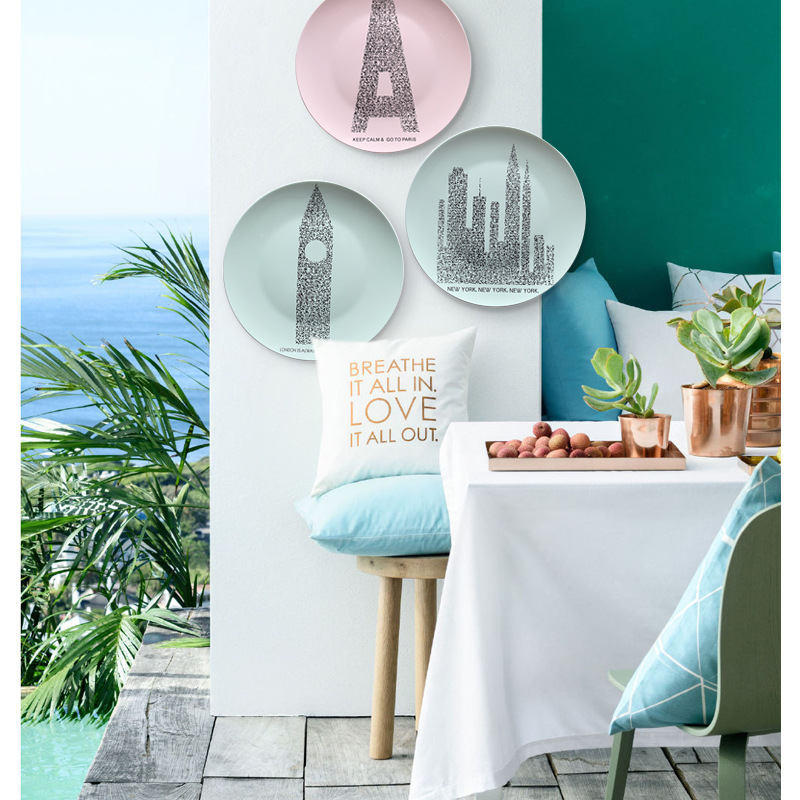 Sala de estar comedor cerámica placa Colgante placa decorativa decoración de la pared decoración creativa decoración de la pared al por mayor