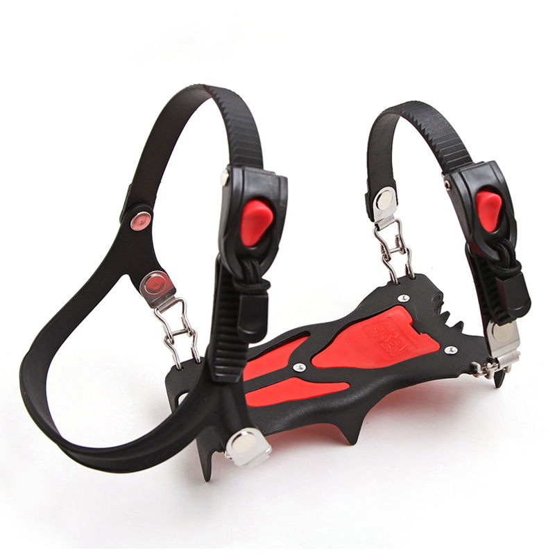 韩国户外便携7齿双扣登山冰爪滑雪攀岩 防滑鞋套 防滑链钢爪|ms