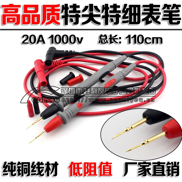Высококачественный зонд со специальным наконечником, тонкий наконечник, 1000V 20A, позолоченный медный игольчатый зонд, Универсальный зонд