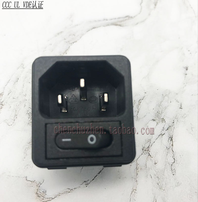 供应AC电源插座 全铜环保多国认证品字插座带开关DB-A01-1