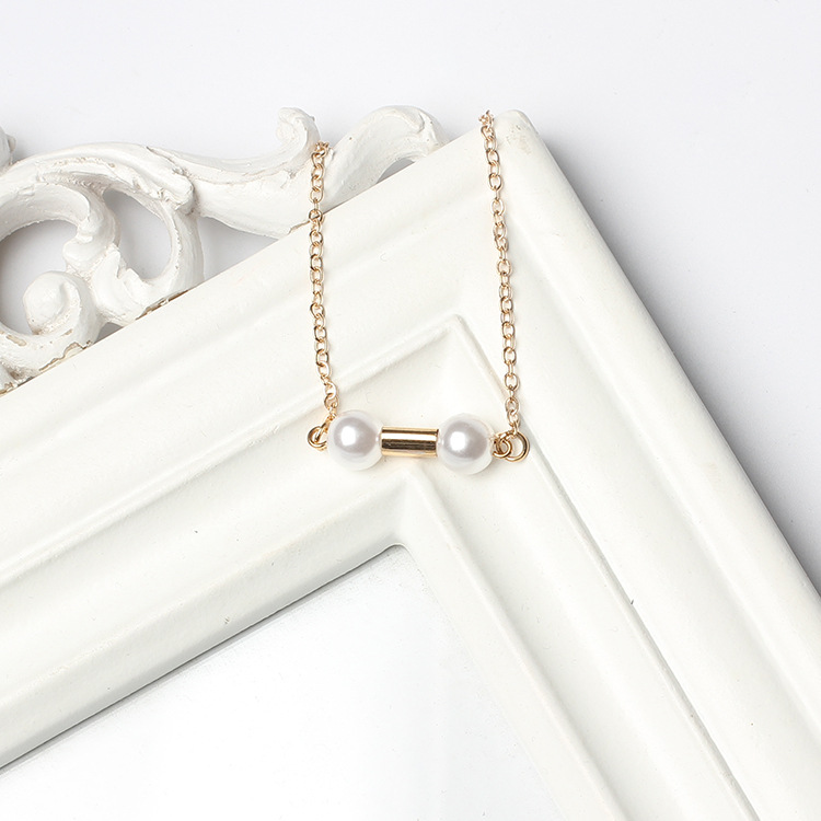 8g Weight Necklace Classification Wedding, Travel Occasion Women'S Gender Gold, Silver Color Fashion Pearl Short Necklace 2
