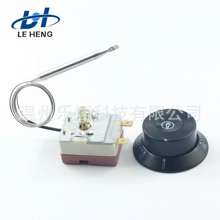 空气炸锅温控开关控温器附带灰色旋钮黑色塑料八角旋钮盖子温控器