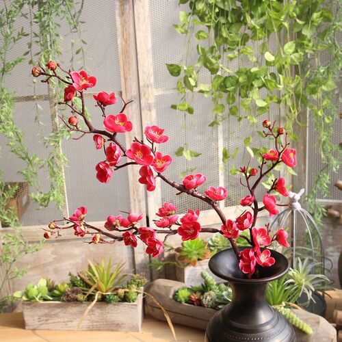 Classical artificial flowers Chinese pastoral plum blossom peach blossom manufacturer home decoration wedding flower wall artificial flowers MW36888