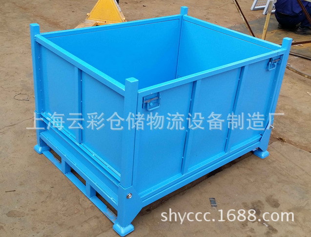 上海汽车零部件周转料架钢制周转箱金属波纹板箱金属箱铁板箱