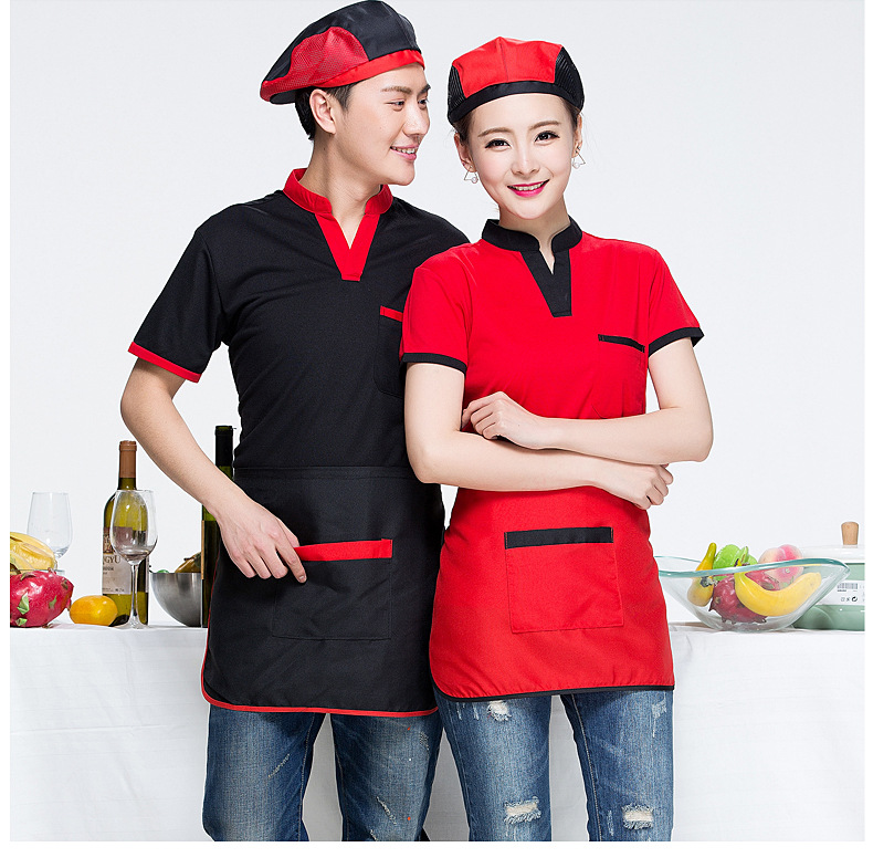 Snack bar Coffee shop tea with milk Restaurant Waiter coverall Work clothes Dongguan factory wholesale Customized System)