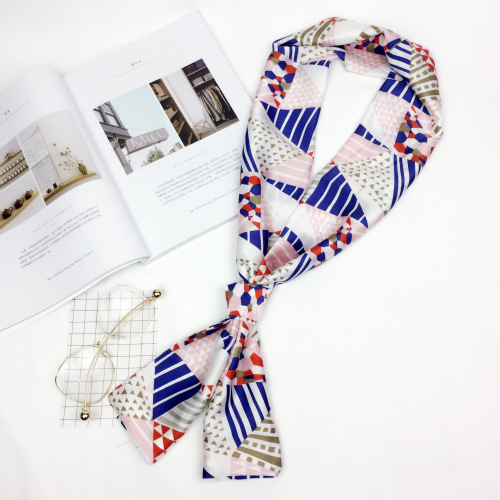 Small silk scarf for women, long spring and autumn double-sided decorative versatile winter small scarf professional scarf long scarf accessories