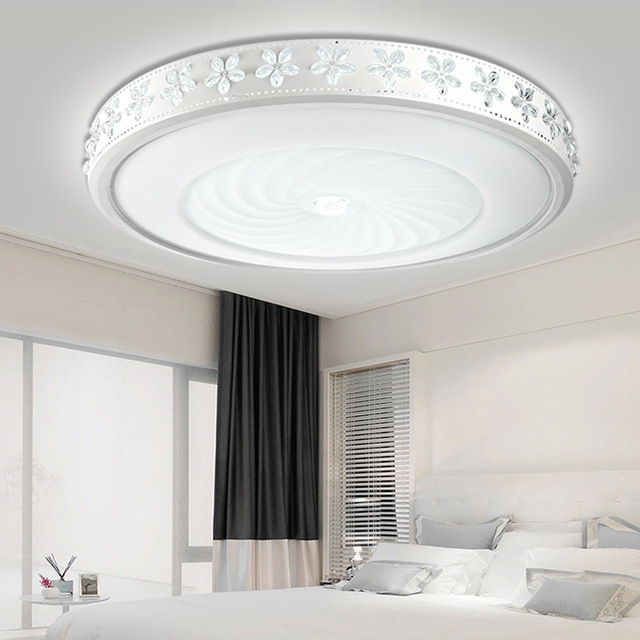 圆形led客厅灯 浪漫卧室吸顶灯温馨紫荆花餐厅书房灯调光铁艺灯饰|ms