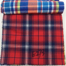 涤棉16S色织斜纹磨毛格子布 方格棉布磨毛布料 高档法兰绒格子布