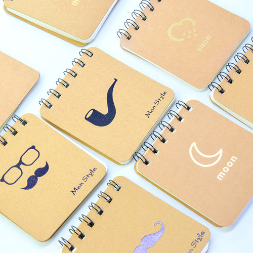 Creative Korean stationery black bronzing beard coil notebook notebook graffiti notes small book wholesale