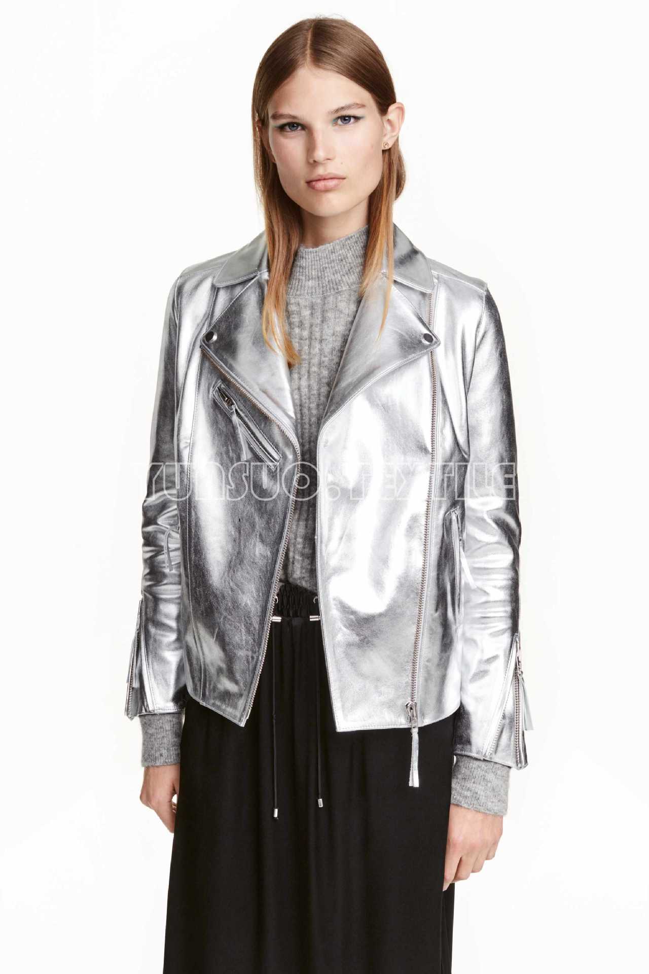 金属烫金PU皮 银色金属质感人造革 欧洲环保