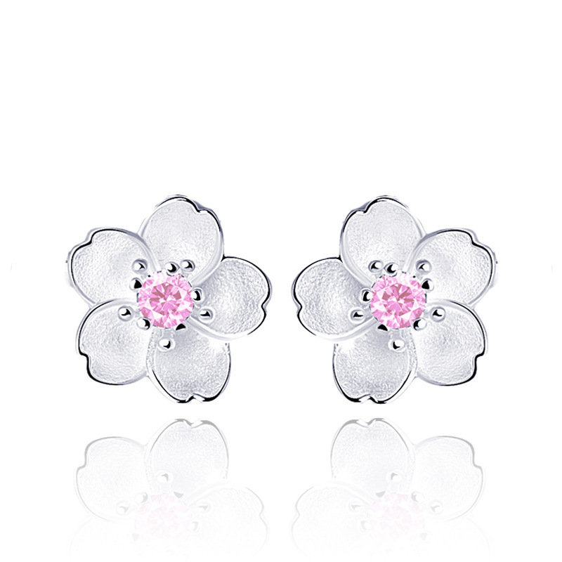 Pendientes De Plata Esterlina S925 Pendientes De Flor De Cerezo display picture 24