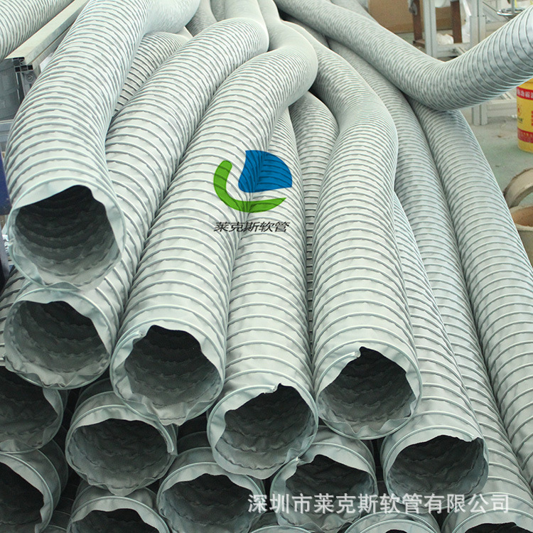 耐400度高温软管 耐高温伸缩风管 耐高温抽排软管 阻燃防火灰色